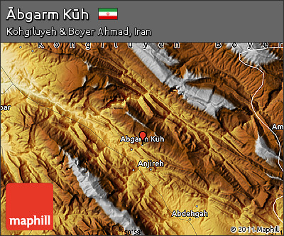 Physical Map of Ābgarm Kūh