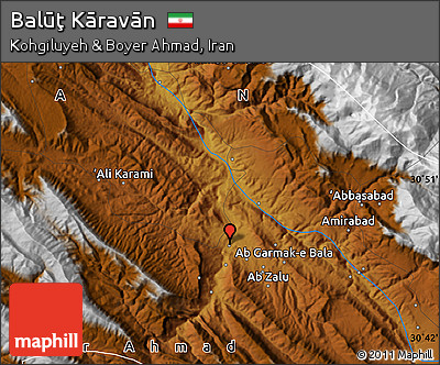 Physical Map of Balūţ Kāravān