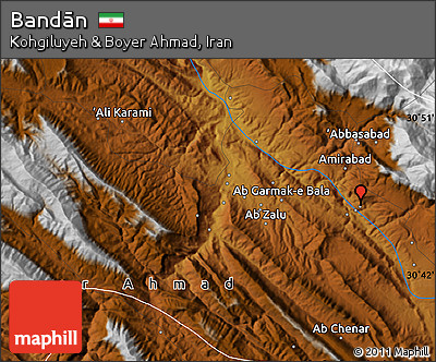 Physical Map of Bandān