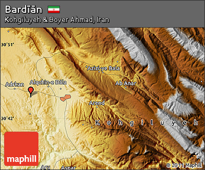 Physical Map of Bardīān