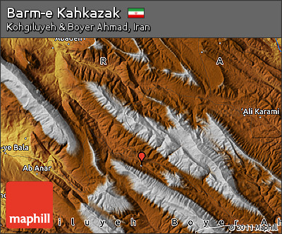 Physical Map of Barm-e Kahkazak