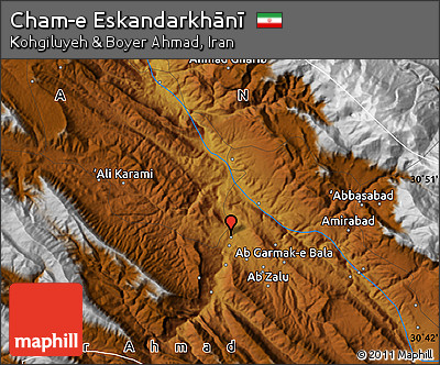 Physical Map of Cham-e Eskandarkhānī