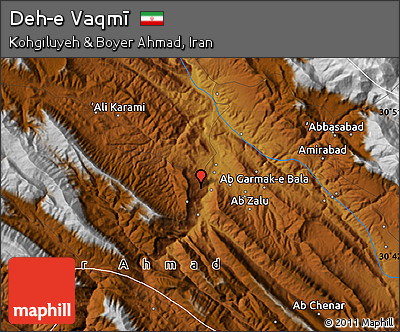 Physical Map of Deh-e Vaqmī