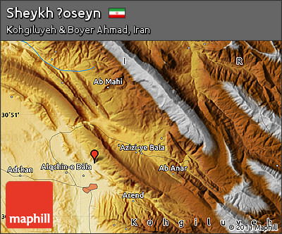 Physical Map of Sheykh Ḩoseyn