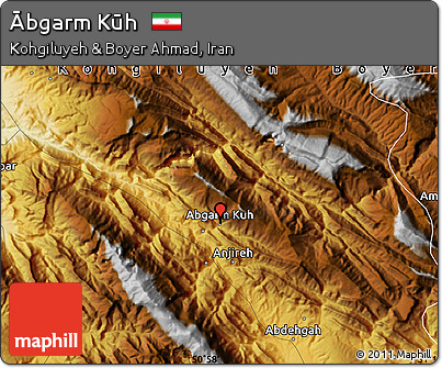 Physical Map of Ābgarm Kūh