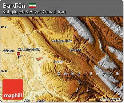 Physical Map of Bardīān