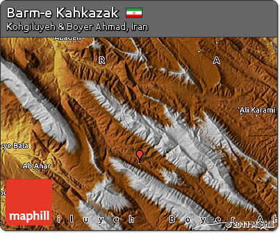 Physical Map of Barm-e Kahkazak