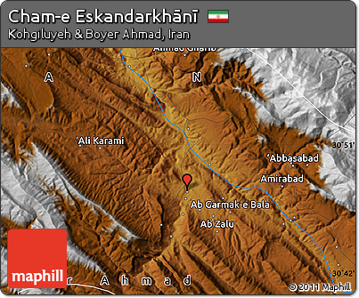 Physical Map of Cham-e Eskandarkhānī