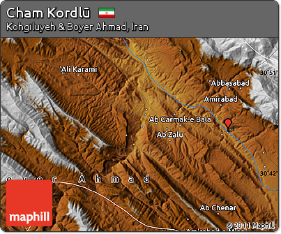 Physical Map of Cham Kordlū