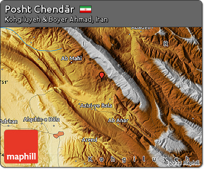 Physical Map of Posht Chendār