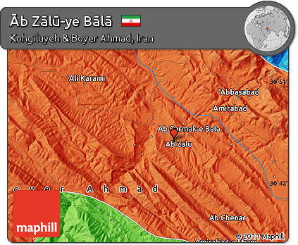Political Map of Āb Zālū-ye Bālā