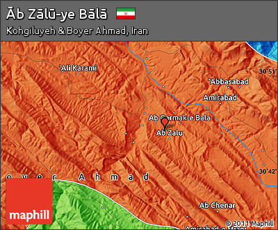 Political Map of Āb Zālū-ye Bālā