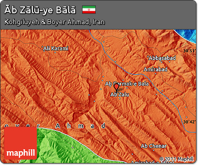 Political Map of Āb Zālū-ye Bālā