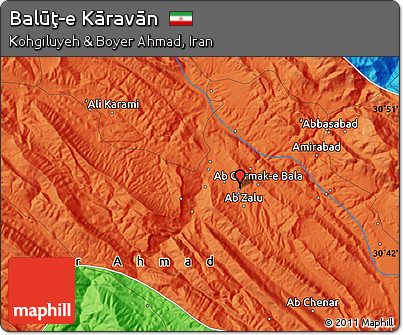 Political Map of Balūţ-e Kāravān