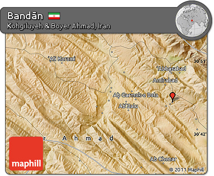 Satellite Map of Bandān