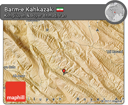 Satellite Map of Barm-e Kahkazak
