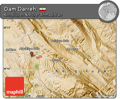 Satellite Map of Dam Darreh