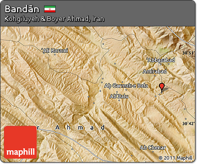 Satellite Map of Bandān