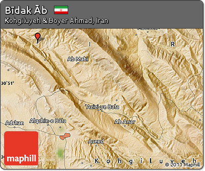 Satellite Map of Bīdak Āb