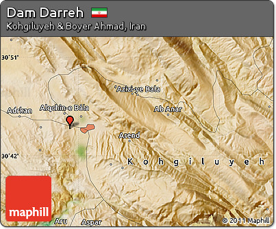 Satellite Map of Dam Darreh