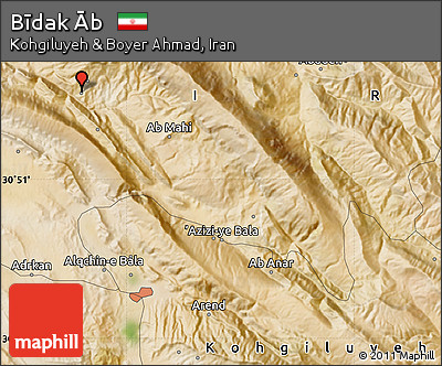 Satellite Map of Bīdak Āb