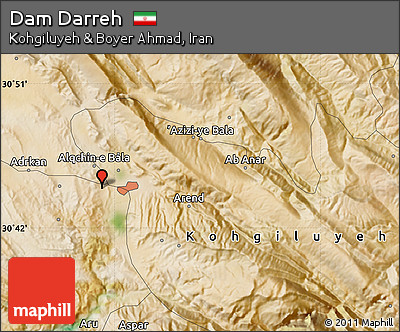 Satellite Map of Dam Darreh