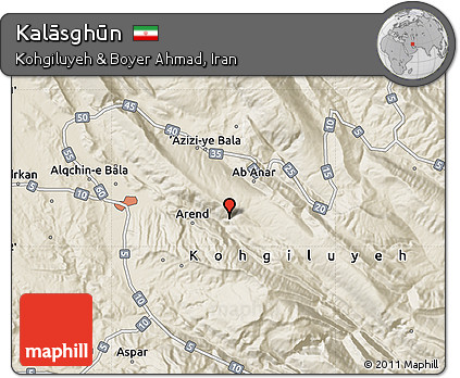 Shaded Relief Map of Kalāsghūn