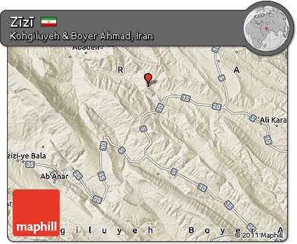 Shaded Relief Map of Zīzī