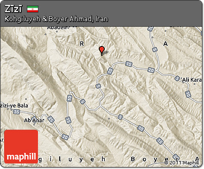 Shaded Relief Map of Zīzī