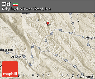 Shaded Relief Map of Zīzī