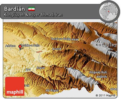 Physical Panoramic Map of Bardīān