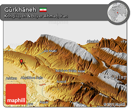 Physical Panoramic Map of Gūrkhāneh