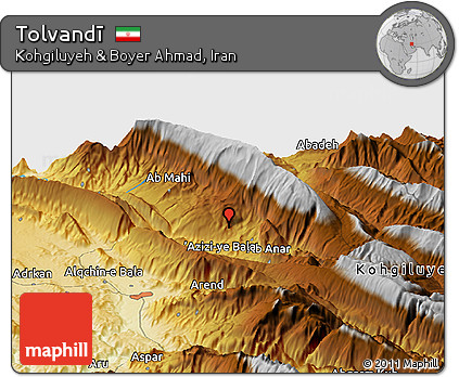 Physical Panoramic Map of Tolvandī