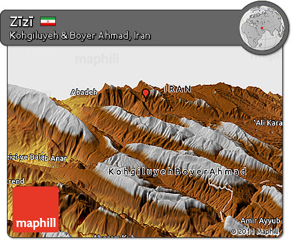 Physical Panoramic Map of Zīzī