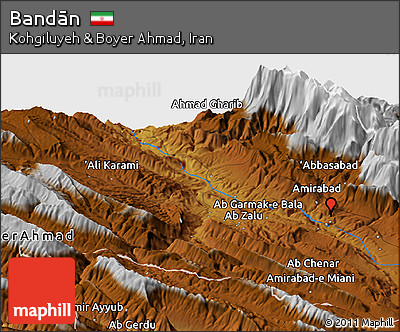 Physical Panoramic Map of Bandān