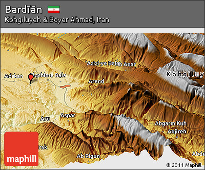 Physical Panoramic Map of Bardīān