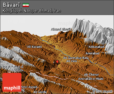 Physical Panoramic Map of Bāvarī