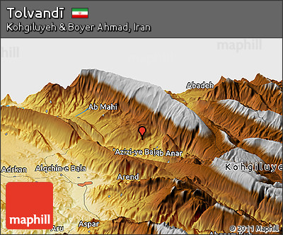 Physical Panoramic Map of Tolvandī