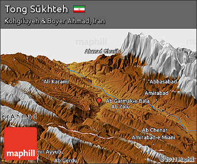 Physical Panoramic Map of Tong Sūkhteh