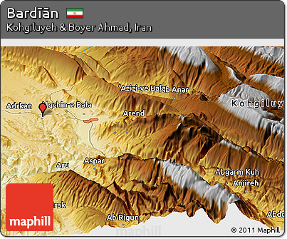 Physical Panoramic Map of Bardīān