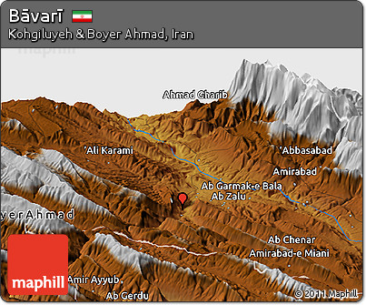 Physical Panoramic Map of Bāvarī