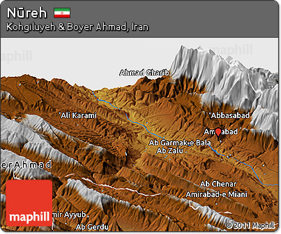 Physical Panoramic Map of Nūreh