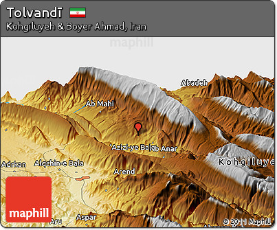 Physical Panoramic Map of Tolvandī