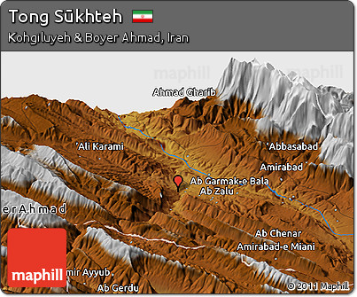 Physical Panoramic Map of Tong Sūkhteh