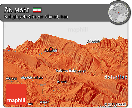 Political Panoramic Map of Āb Māhī