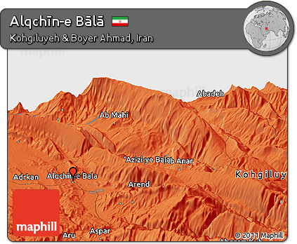 Political Panoramic Map of Alqchīn-e Bālā
