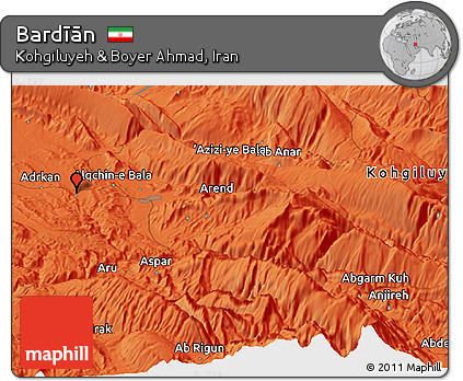 Political Panoramic Map of Bardīān