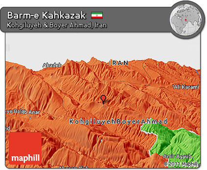 Political Panoramic Map of Barm-e Kahkazak