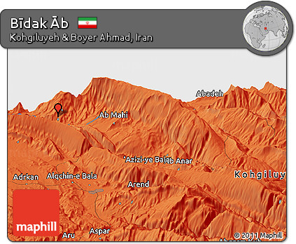 Political Panoramic Map of Bīdak Āb