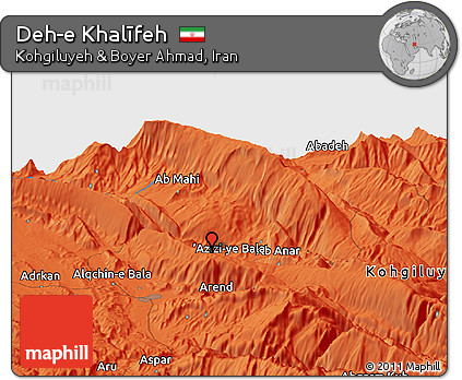 Political Panoramic Map of Deh-e Khalīfeh